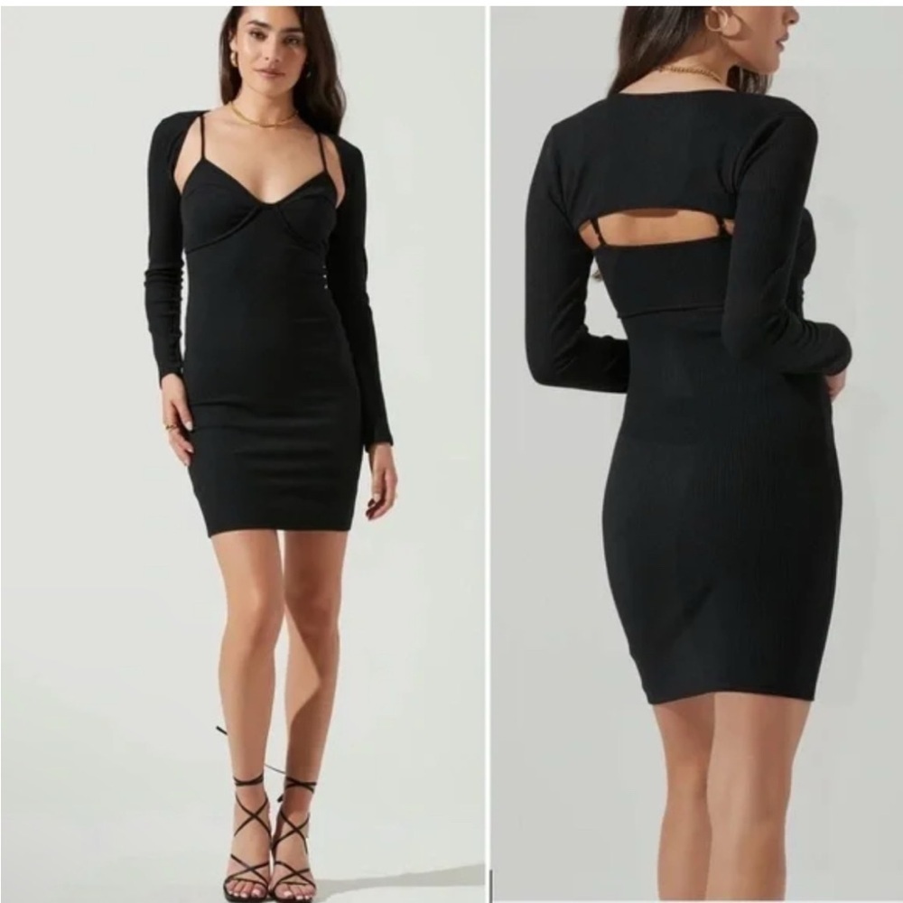 ASTR the Label Black Ribbed Dress – Size Medium